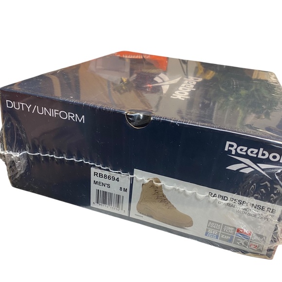 REEBOK DESERT TAN 6" STEALTH BOOT SIDE ZIP COMP TOE BOOTS RB8694 SIZE 8 NEW - Picture 6 of 8
